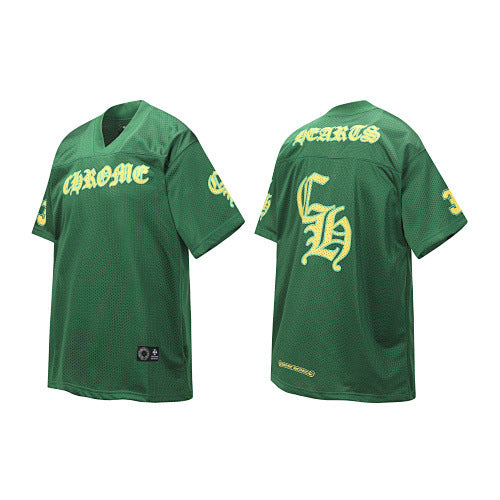 Chrome Hearts Gothic "CH" Logo Jersey Short Sleeve T-Shirt (Green) Hover Image