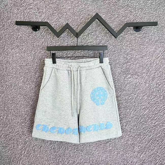 Chrome Hearts Light Gray & Light Blue Horseshoe Script Sweatshorts Hover Image