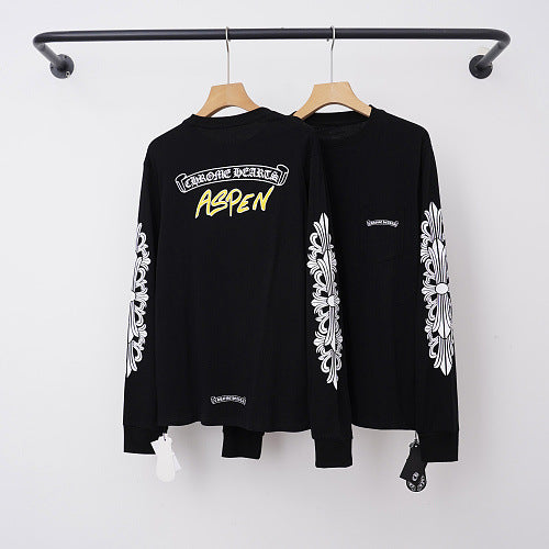 Chrome Hearts "ASPEN" Gothic Script & Cross Long Sleeve (Black) Hover Image
