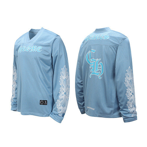 Chrome Hearts Horseshoe Cross Long Sleeve Jersey (Light Blue) Hover Image