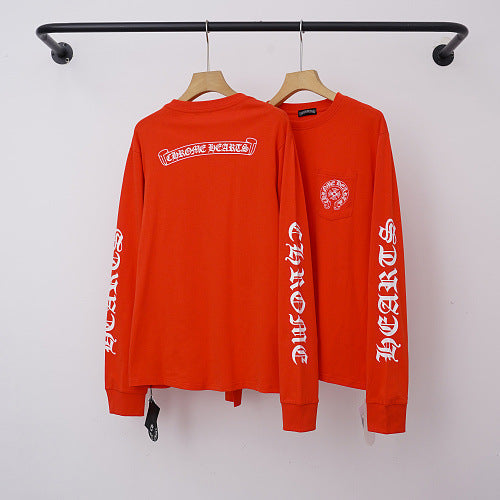 Chrome Hearts Gothic Script Logo Long Sleeve (Red) Hover Image
