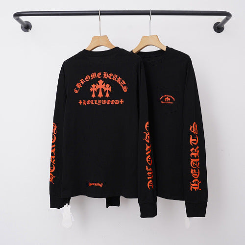 Chrome Hearts "HOLLYWOOD" Gothic Script & Cross Long Sleeve (Black) Hover Image