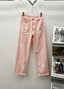 Chrome Hearts Pink Levi's 501 Cross Patch Denim Jeans