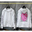 Chrome Hearts Pink Complex Scroll & Cross Zip-Up Hoodie (White)