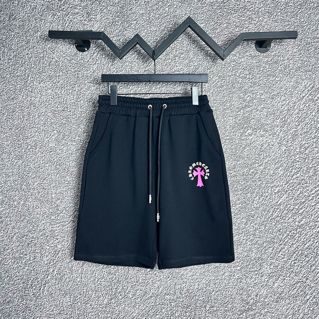 Chrome Hearts Black & Pink Cross Logo Sweatshorts Hover Image