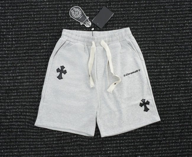 Chrome Hearts Light Gray Drawstring Cross Patch Sweatshorts Hover Image