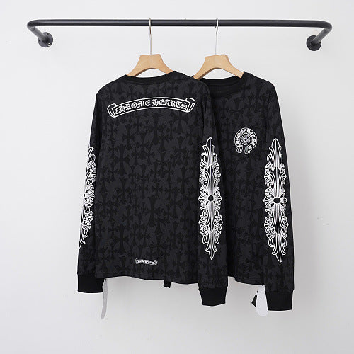Chrome Hearts All-Over Gothic Script Pattern Long Sleeve (Black) Hover Image