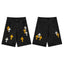 Chrome Hearts Black & Orange-White Cross Patch Denim Shorts