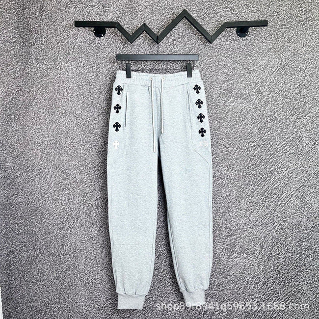 Chrome Hearts Side-Cross Applique Lounge Pants (Light Grey) Hover Image