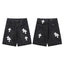 Chrome Hearts Black & White Cross Patch Denim Shorts