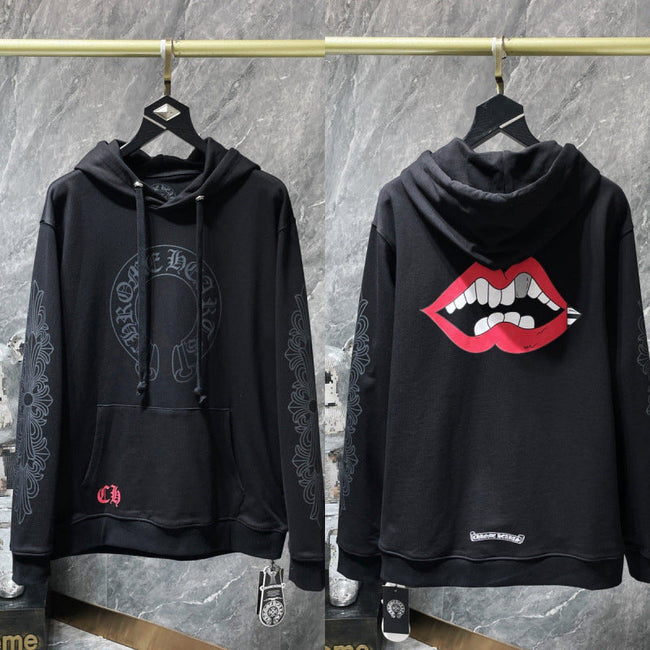 Chrome Hearts Red Lips Graphic Hoodie (Black) Hover Image