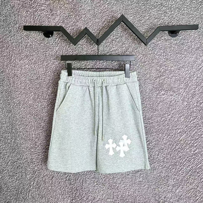 Chrome Hearts Light Gray & White Cross Patch Sweatshorts Hover Image