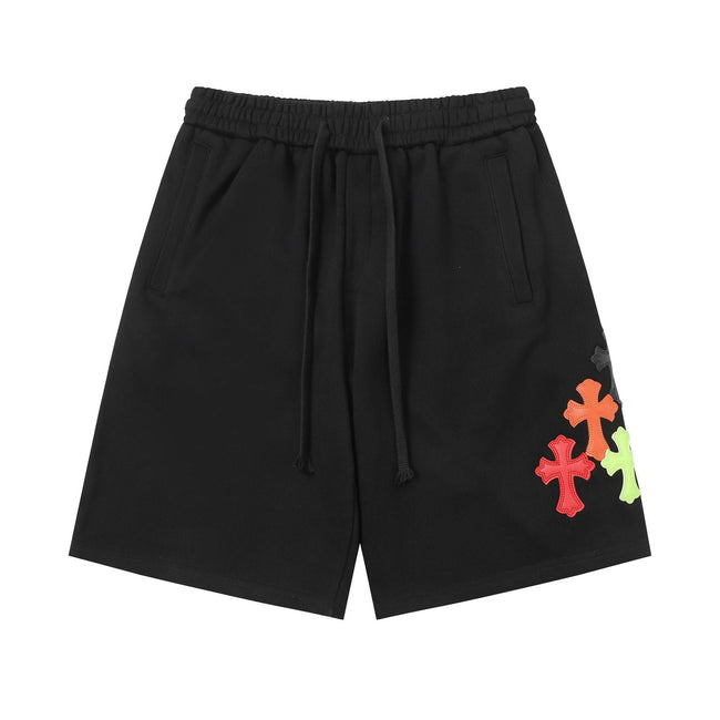 Chrome Hearts Black & Neon Multi-Color Cross Patch Sweatshorts Hover Image