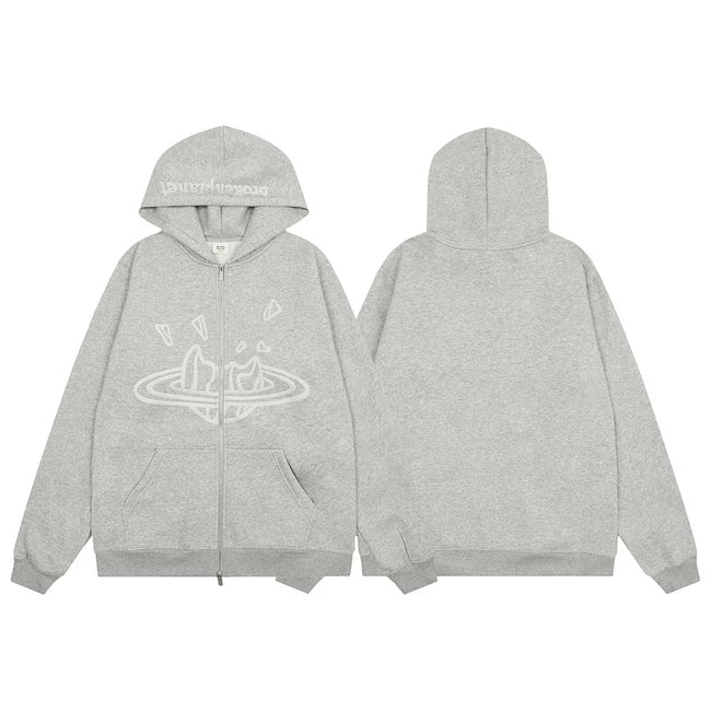 Broken Planet Zip Up Hoodie Gunmetal Grey Hover Image