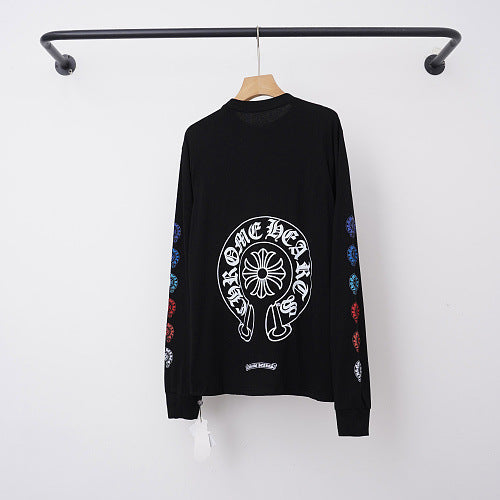 Chrome Hearts Multi-Color Sleeve Horseshoe & Cross Long Sleeve (Black) Hover Image