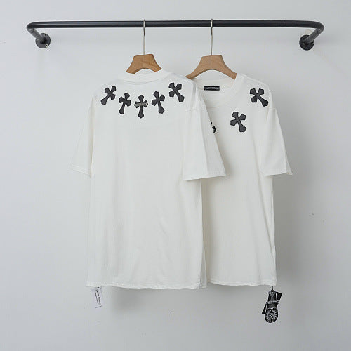 Chrome Hearts Collar Cross Print Short Sleeve T-Shirt (White) Hover Image