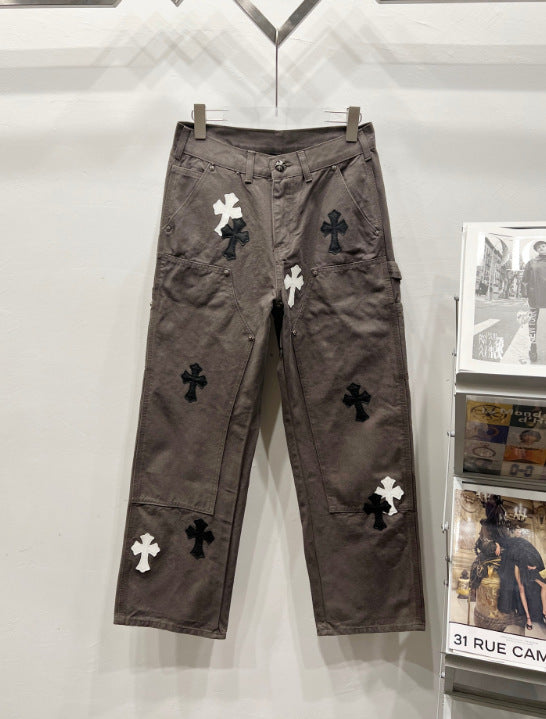 Chrome Hearts Contrast Cross Applique Denim Pants Hover Image