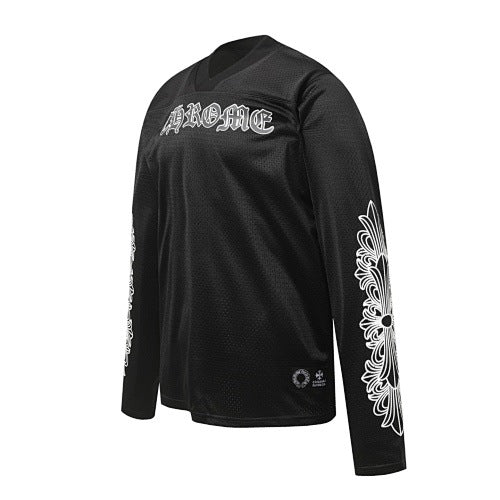 Chrome Hearts Gothic Script & Floral Vine Long Sleeve Jersey (Black) Hover Image