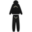 Sp5der Rhinestone Letter Graphic Black Hoodie and Sweatpants Tracksuit Set