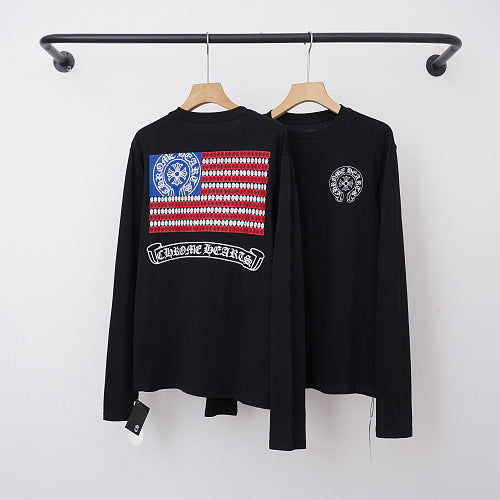 Chrome Hearts American Flag & Cross Graphic Long Sleeve (Black) Hover Image