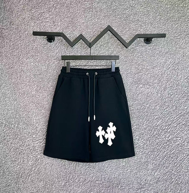 Chrome Hearts Black & White Cross Patch Sweatshorts Hover Image