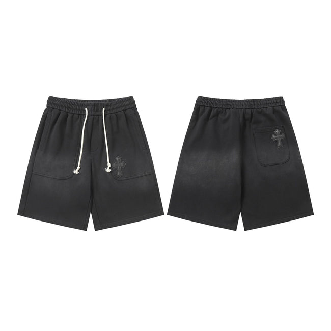 Chrome Hearts Black Drawstring Single Cross Patch Sweatshorts Hover Image