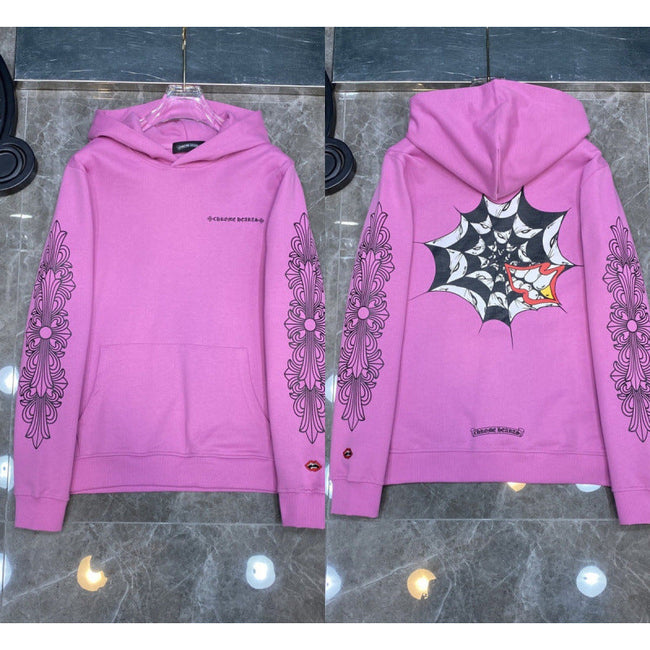 Chrome Hearts Spider Web Graphic Hoodie (Pink) Hover Image