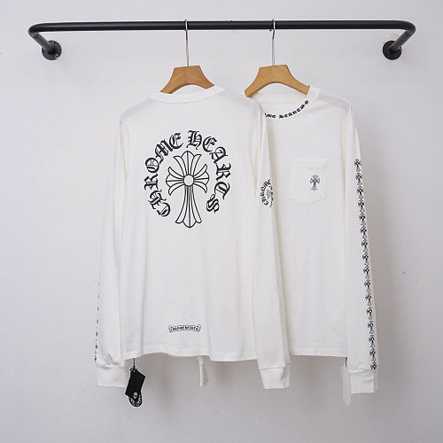Chrome Hearts Circle Cross & Sleeve Emblem Long Sleeve (White) Hover Image