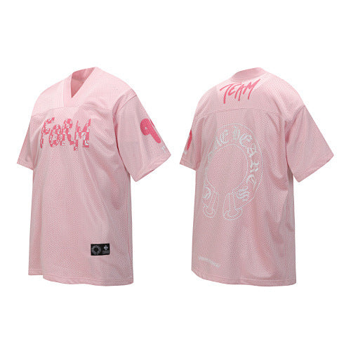 Chrome Hearts "FOAM" Lettering & Horseshoe Short Sleeve T-Shirt (Pink) Hover Image