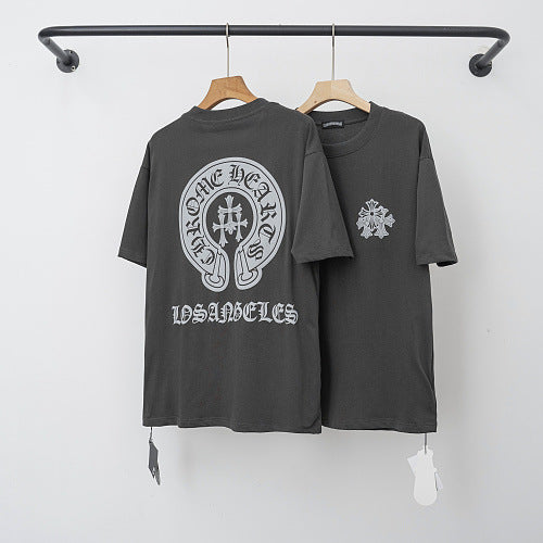 Chrome Hearts "LOS ANGELES" Specialty Gothic Horseshoe T-Shirt (Dark Grey) Hover Image