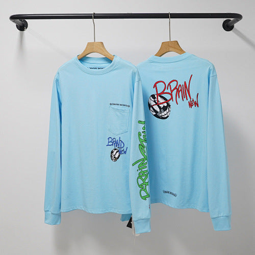 Chrome Hearts "BRAIN" Graphic & Sleeve Emblem Long Sleeve (Light Blue) Hover Image