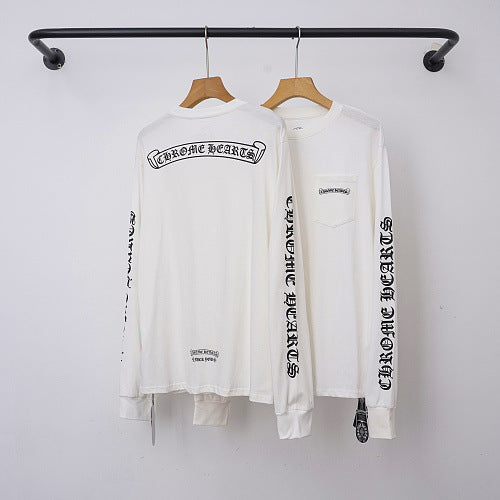 Chrome Hearts Back Script Banner & Sleeve Long Sleeve (White) Hover Image