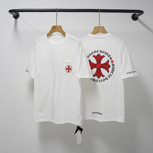 Chrome Hearts Red Pocket Cross & Large Back Logo T-Shirt (White) Hover Image