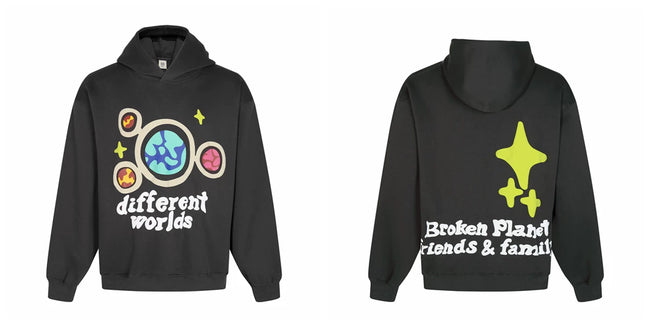 Broken planet Oversized Graphic Hoodie Hover Image