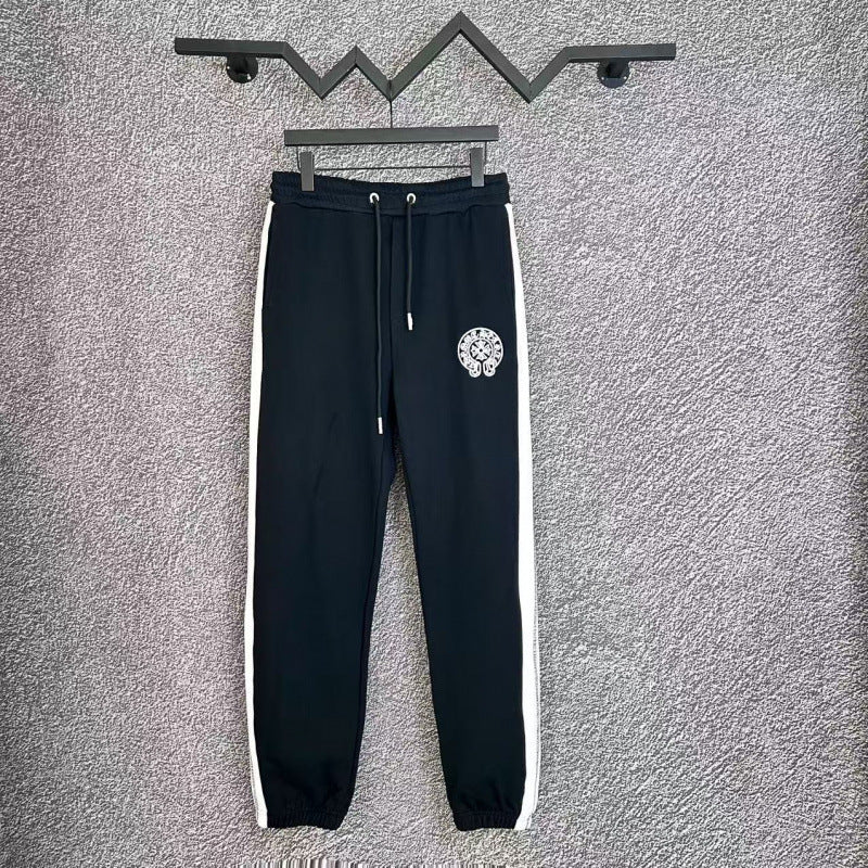 Chrome Hearts Side-Stripe & Cross Logo Lounge Pants (Navy Blue)