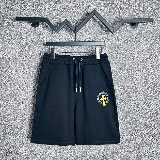 Chrome Hearts Black & Yellow Cross Logo Sweatshorts Hover Image