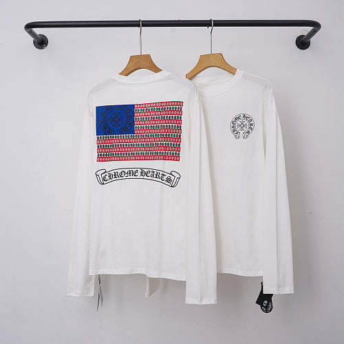 Chrome Hearts American Flag & Cross Graphic Long Sleeve (White) Hover Image