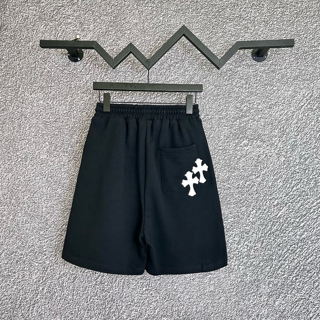 Chrome Hearts Black & White Cross Patch Sweatshorts Hover Image