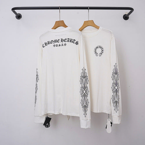 Chrome Hearts Back Script Banner & Sleeve Long Sleeve (White) Hover Image