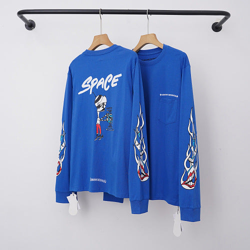 Chrome Hearts "SPACE" Cartoon Graphic Long Sleeve (Blue) Hover Image