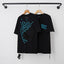 Chrome Hearts Diagonal Blue Cross Cluster Short Sleeve T-Shirt (Black)