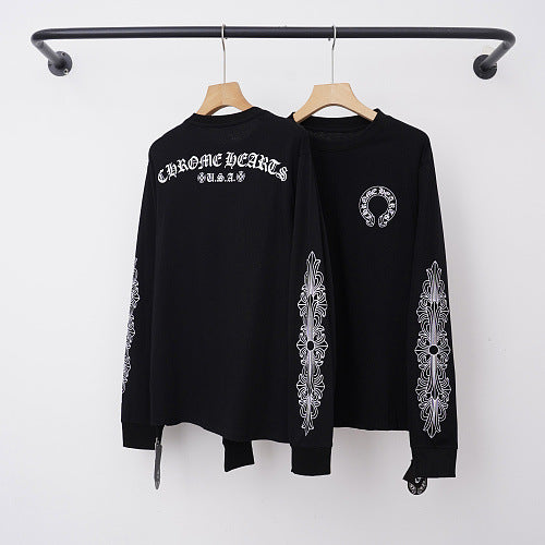 Chrome Hearts Back Script Banner & Sleeve Long Sleeve (Black) Hover Image