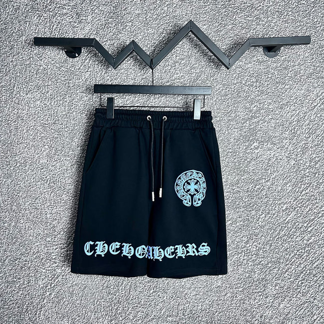 Chrome Hearts Black Horseshoe & White Script Sweatshorts Hover Image