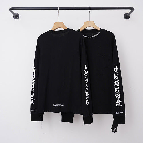 Chrome Hearts Gothic Script Collar & Sleeve Long Sleeve (Black) Hover Image