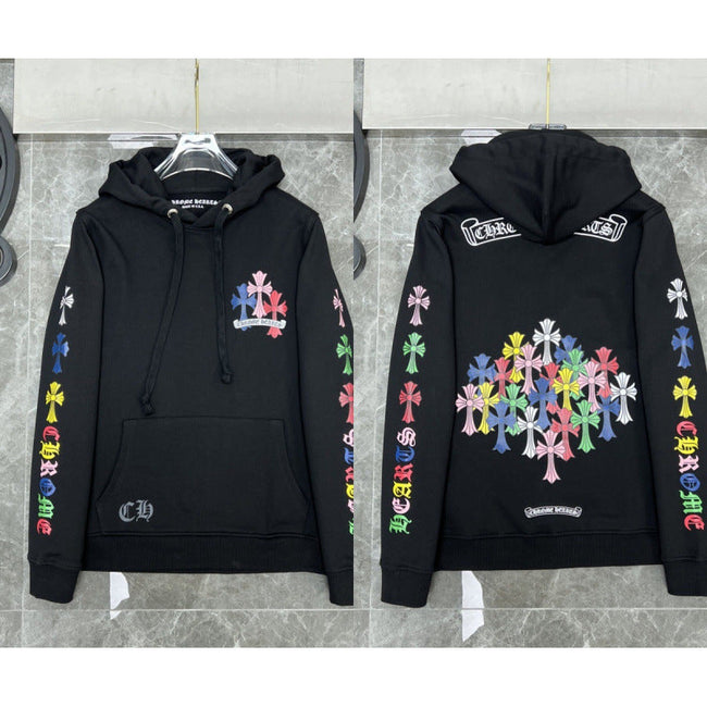 Chrome Hearts Multi-Color Cluster Cross Hoodie (Black) Hover Image