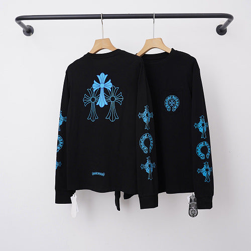 Chrome Hearts Blue Gothic Cross Long Sleeve (Black) Hover Image