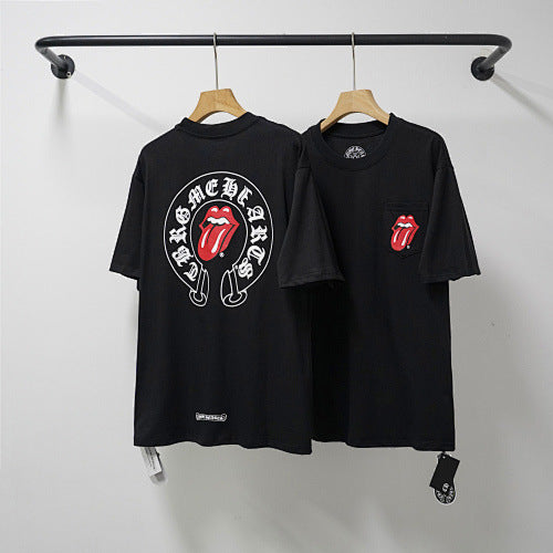 Chrome Hearts x The Rolling Stones Horseshoe Tongue T-Shirt (Black) Hover Image