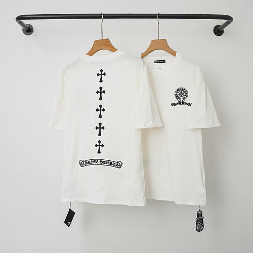 Chrome Hearts Vertical Cross Alignment Short Sleeve T-Shirt (White) Hover Image