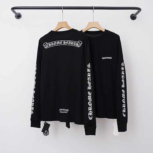 Chrome Hearts Back Script Banner & Sleeve Long Sleeve (Black) Hover Image