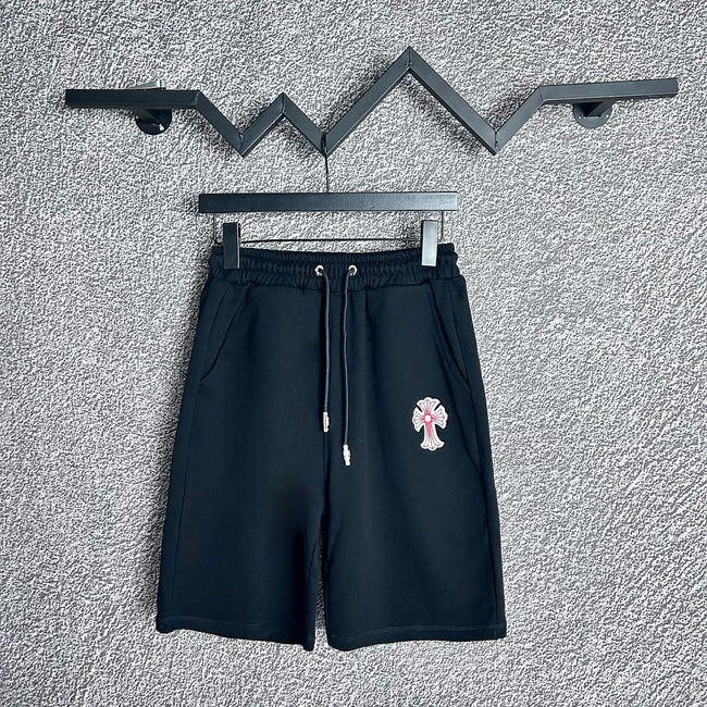 Chrome Hearts Black & Red Cross Logo Sweatshorts Hover Image